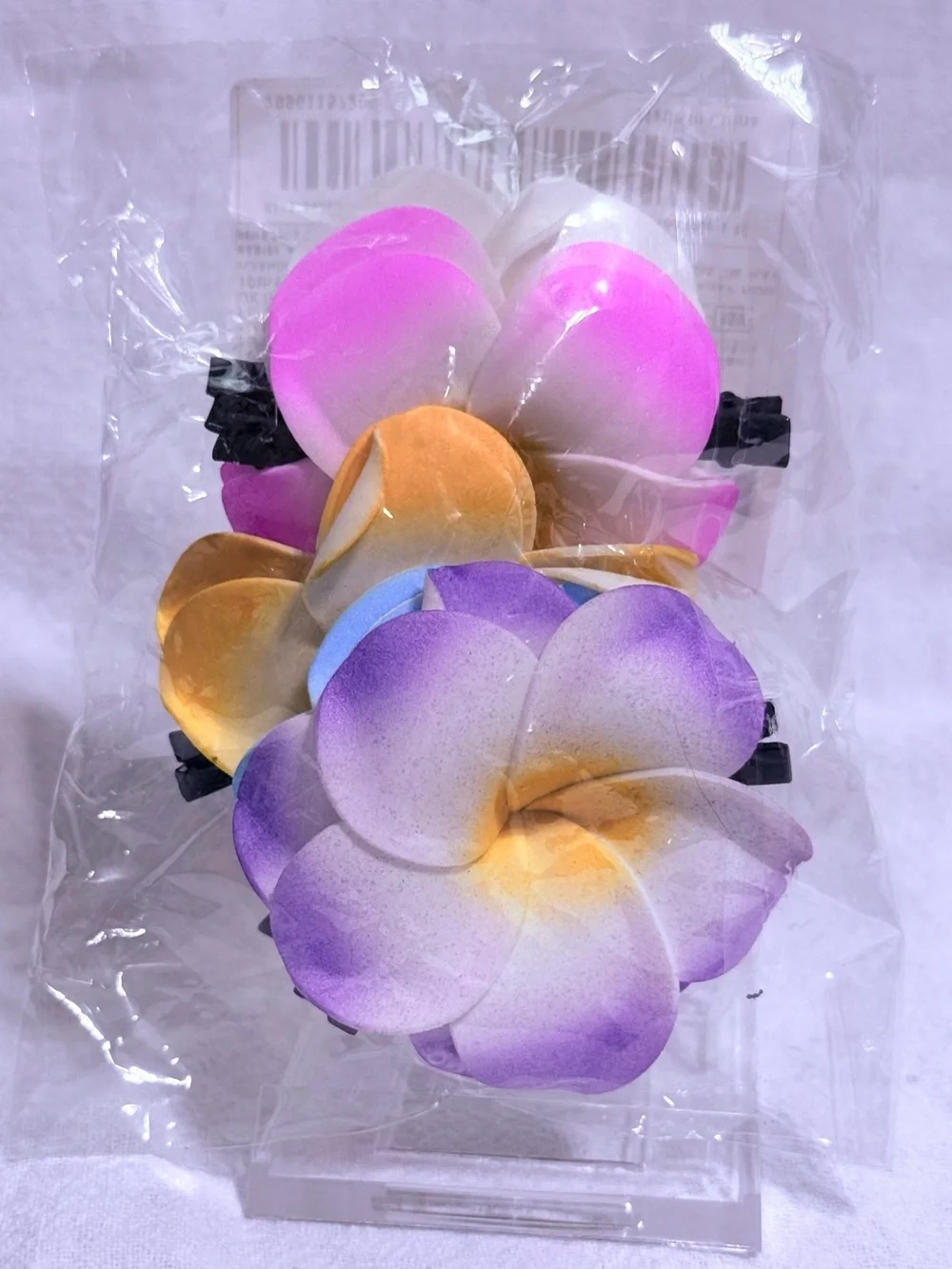 NWT-Plumeria 10-Piece Mixed Color Hair Clips Set
